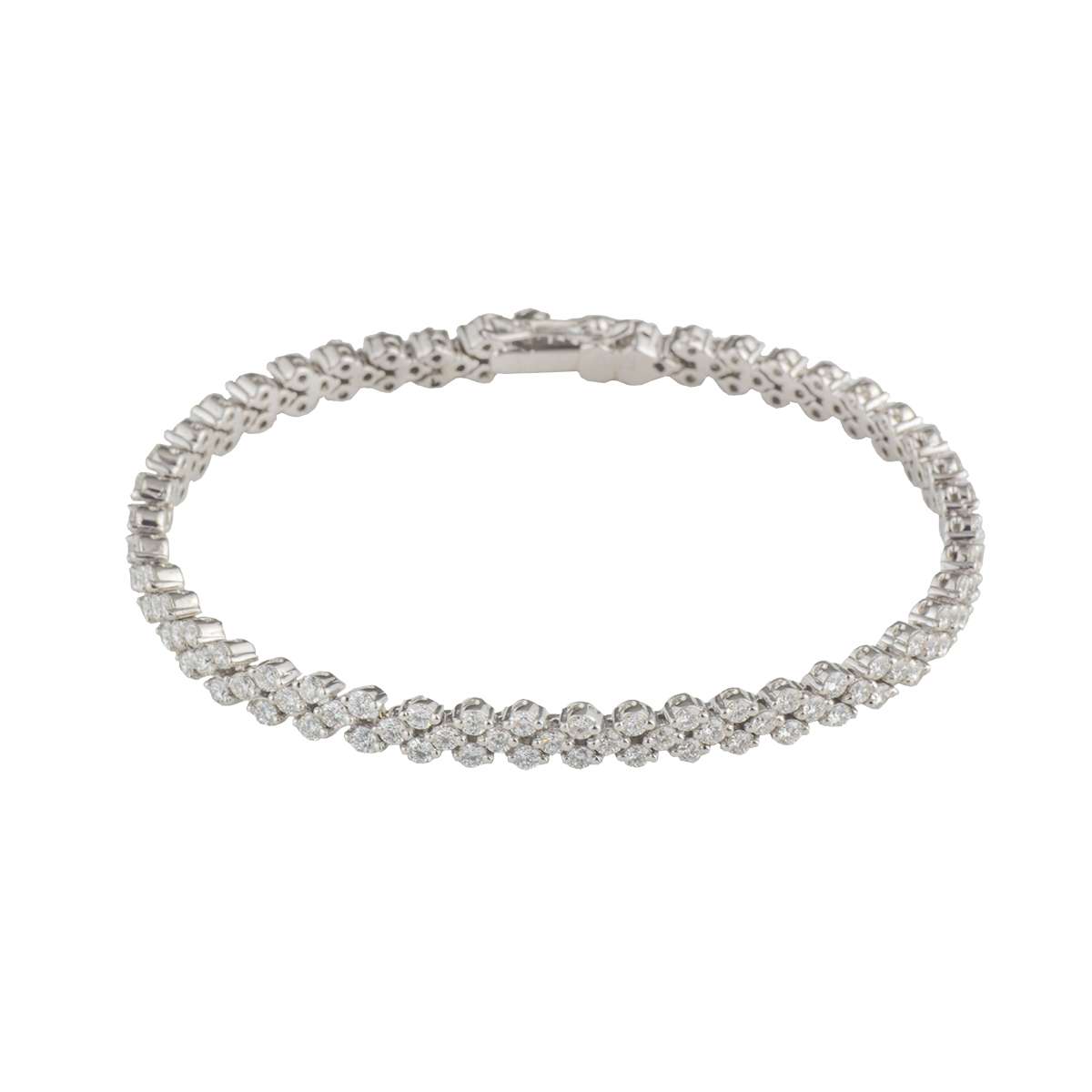 18k White Gold Diamond Line Bracelet 4.6ct | Rich Diamonds